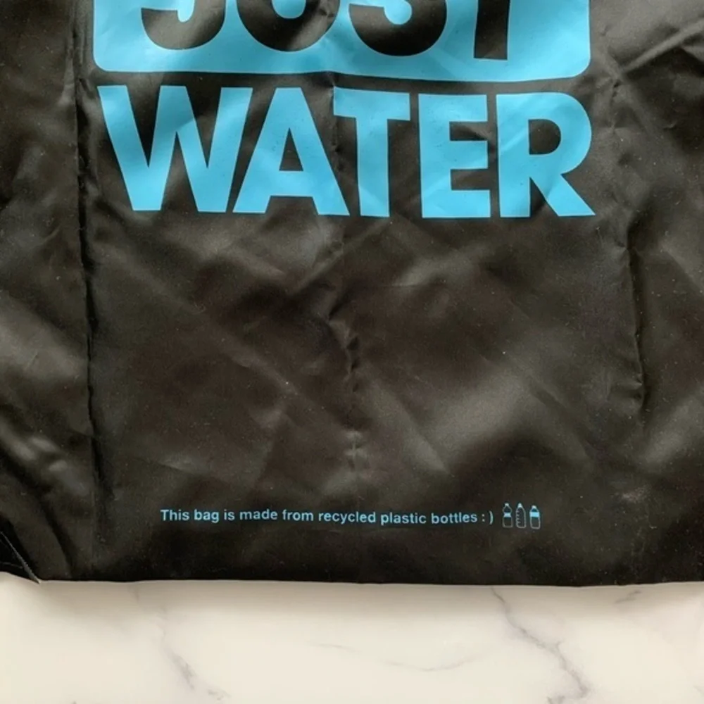 Just Water Black Cinch Sack Backpack Pool Camp Gym